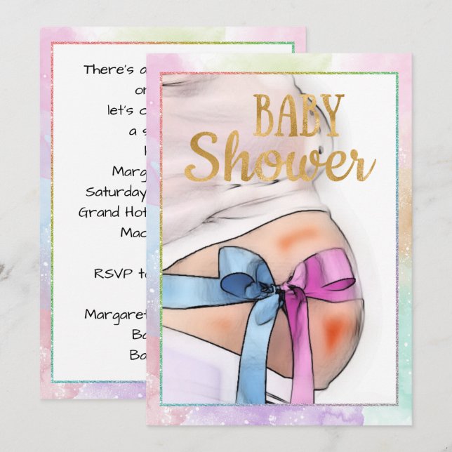 Expectant Mother Baby Shower Invitation (Front/Back)