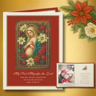 Expectant Mother Mary Magnificat Scripture Holiday Card