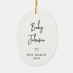 Expectant Parents Photo Baby Due 2027 Ceramic Ornament