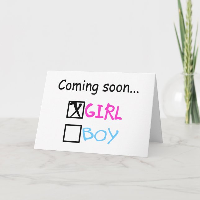 Expecting A Baby Girl Announcement (Front)