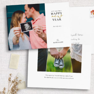 Expecting a Happy New Year Foil Holiday Photo Card
