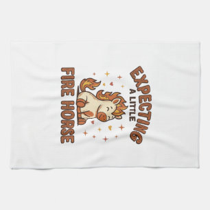 Expecting A Little Fire Horse Vintage Baby Shirt_1 Kitchen Towel