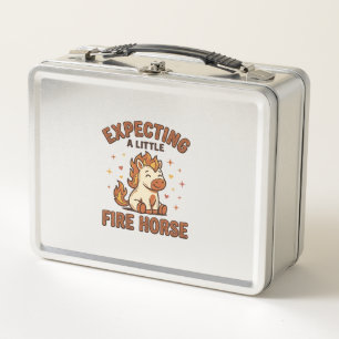 Expecting A Little Fire Horse Vintage Baby Shirt_1 Metal Lunch Box