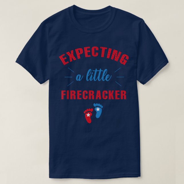 Expecting a Little Firecracker 4th of July Mom Pre T-Shirt (Design Front)