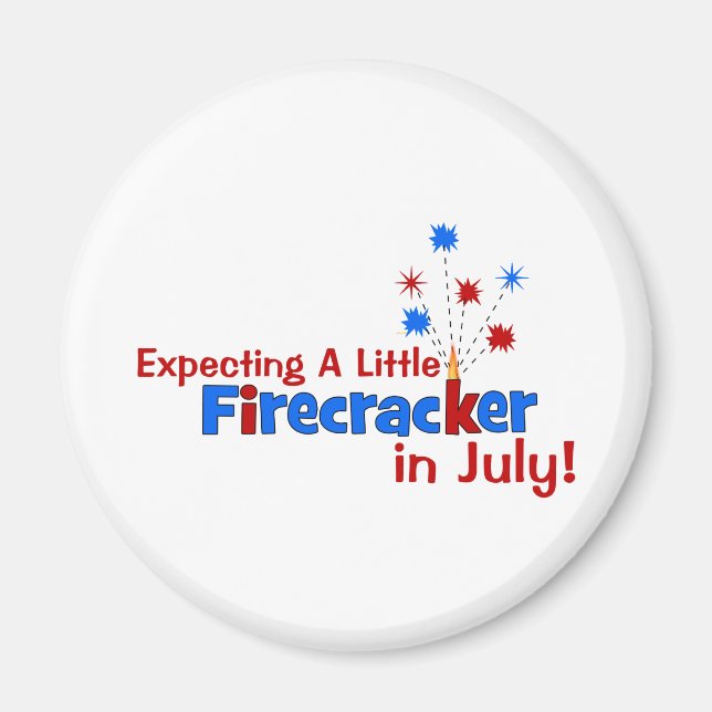 Expecting A Little Firecracker in July Magnet (Front)