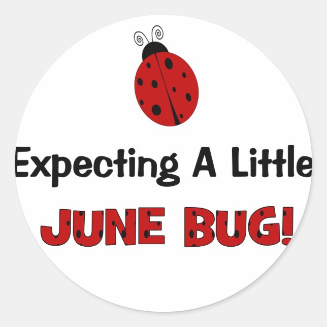 Expecting A Little June Bug Maternity Classic Round Sticker (Front)