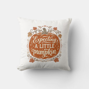 Expecting A Little Pumpkin Fall Pregnancy Shirt_1 Throw Pillow