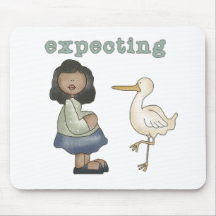 Expecting - African American Mom to Be and Stork Mouse Pad