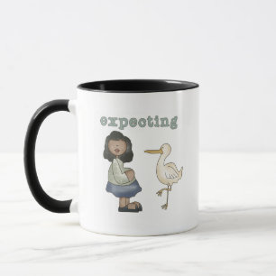 Expecting - African American Mom to Be and Stork Mug