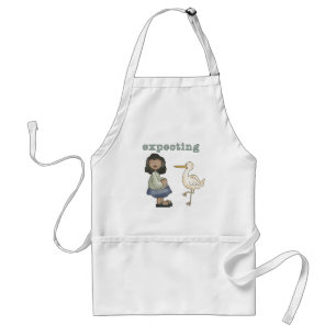 Expecting - African American Mom to Be and Stork Standard Apron
