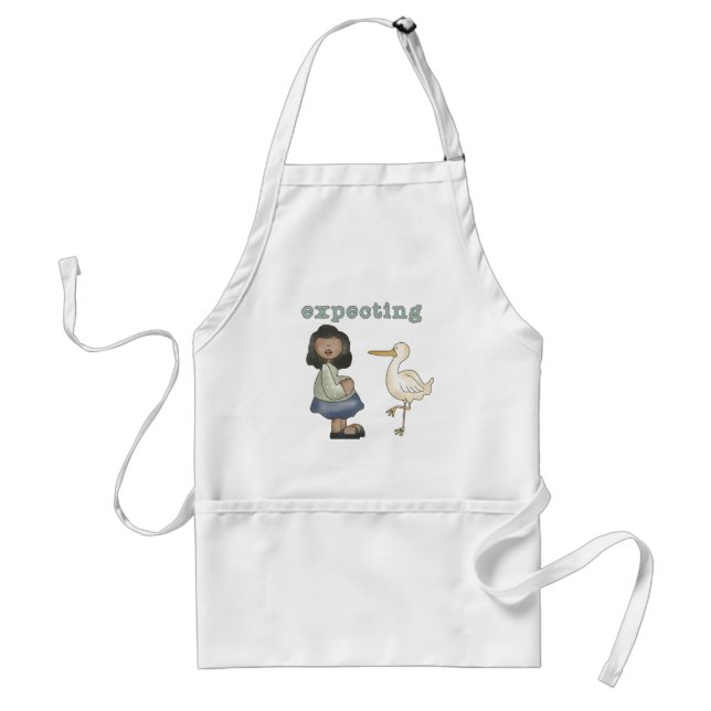 Expecting - African American Mom to Be and Stork Standard Apron (Front)