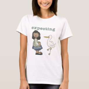 Expecting - African American Mom to Be and Stork T-Shirt