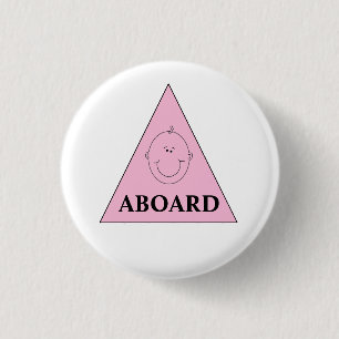 Expecting Announcement Girl 1 Inch Round Button