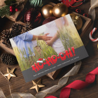 Expecting Baby Couple Photo Christmas Ho Ho Oh