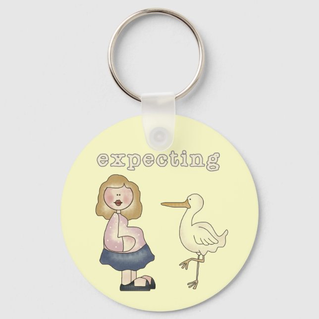 Expecting Baby - Stork Tshirts and Gifts Keychain (Front)