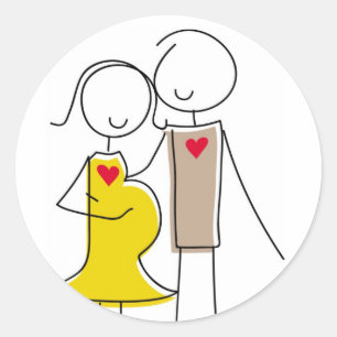 Expecting Couple Classic Round Sticker