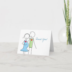 Expecting Couple, Coed Baby Shower Thank You Cards