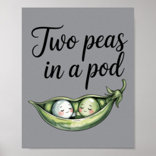 Expecting Mom Reveal Two Peas In A Pod Poster