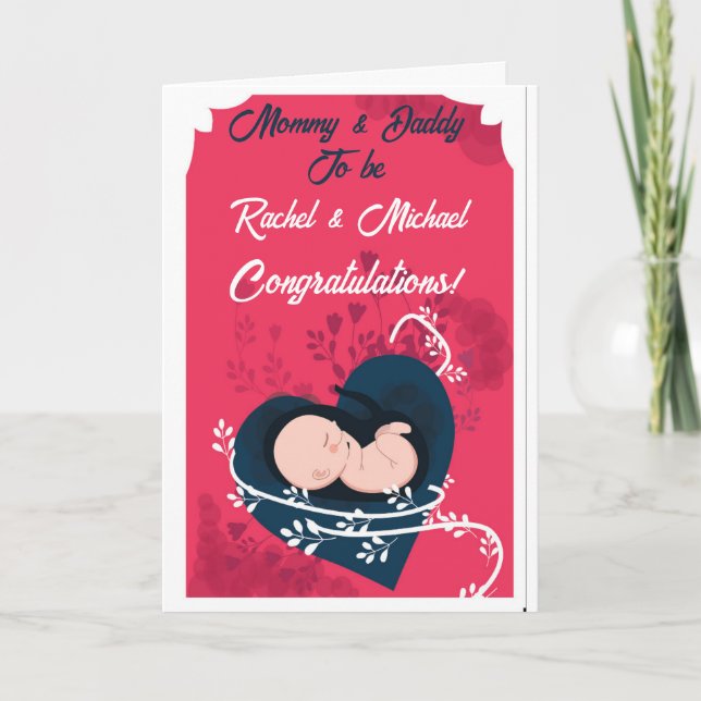 Expecting Mommy & Daddy to be Congratulation Card (Front)