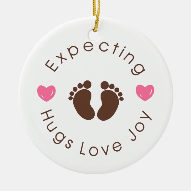 Expecting New Mom Quote Ceramic Ornament (Front)