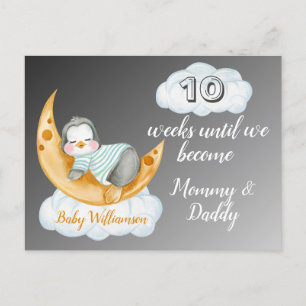 Expecting Parents Baby Countdown Penguin Postcard