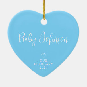 Expecting Parents Photo Baby Boy Due 2027 Ceramic Ornament