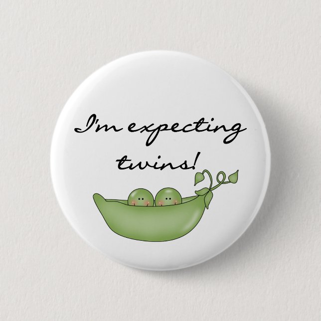 Expecting Twins - Peas in a Pod 2 Inch Round Button (Front)