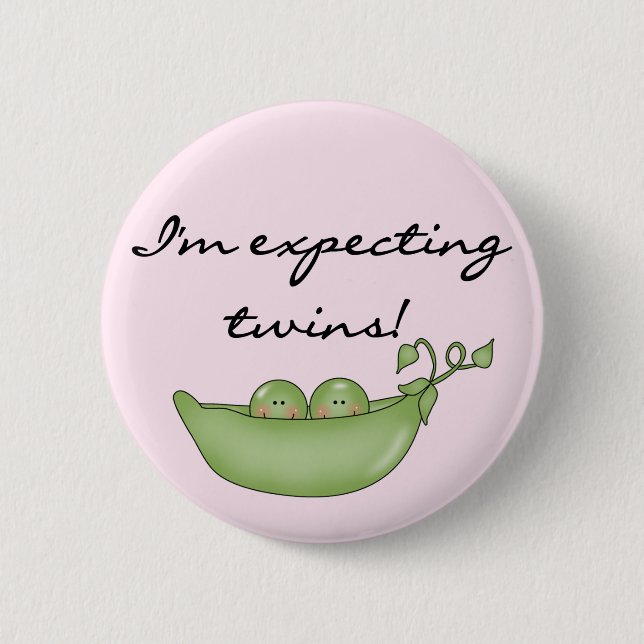 Expecting Twins - Peas in a Pod 2 Inch Round Button (Front)