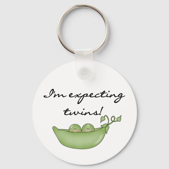 Expecting Twins - Peas in a Pod Keychain (Front)