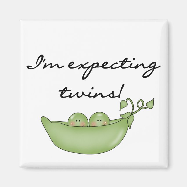 Expecting Twins - Peas in a Pod Magnet (Front)
