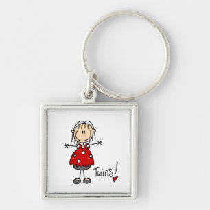 Expecting Twins T-shirts and Gifts Keychain