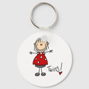 Expecting Twins T-shirts and Gifts Keychain