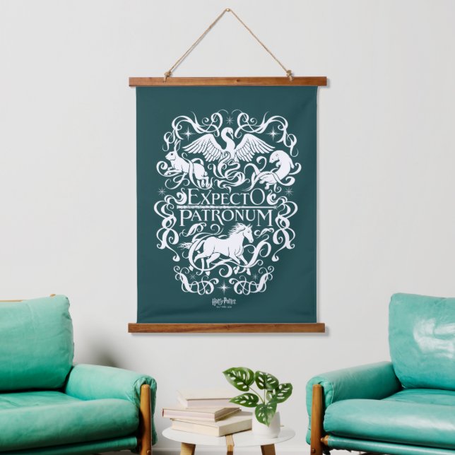 Expecto Patronum Filigree Graphic Hanging Tapestry (Living Room)