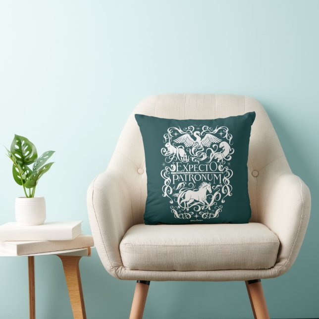 Expecto Patronum Filigree Graphic Throw Pillow (Chair)