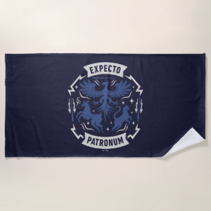 Expecto Patronum Vintage Silhouette Graphic Beach Towel