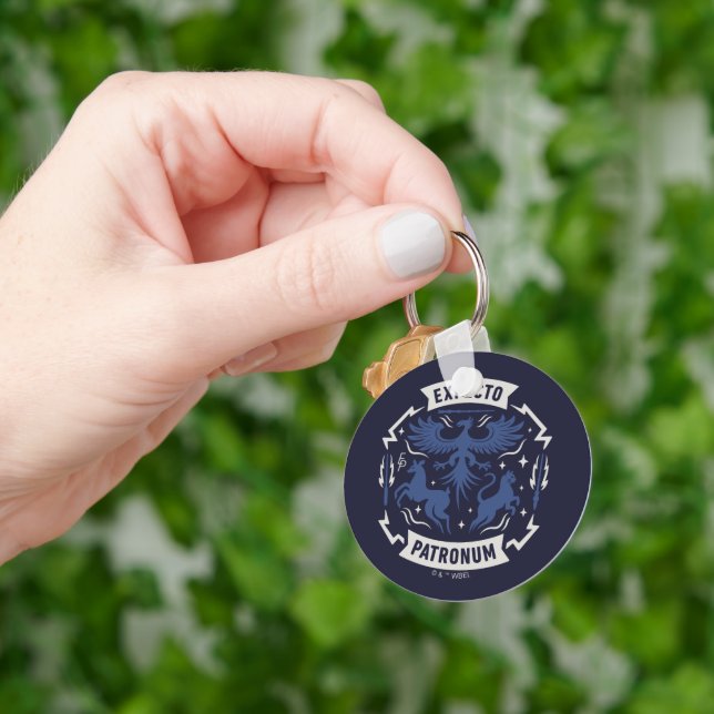 Expecto Patronum Vintage Silhouette Graphic Keychain (Hand)