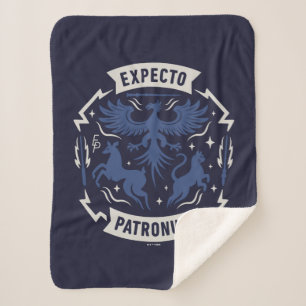 Expecto Patronum Vintage Silhouette Graphic Sherpa Blanket
