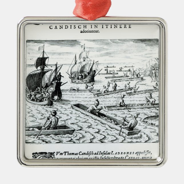 Expedition of Thomas Cavendish Metal Ornament (Front)