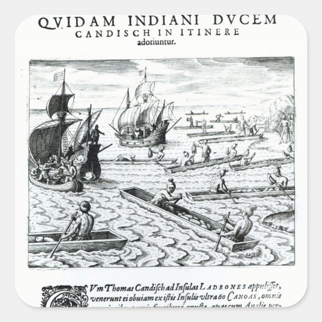 Expedition of Thomas Cavendish Square Sticker (Front)