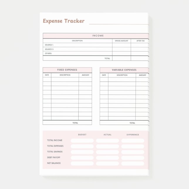 Expense Tracker Notes (Front)