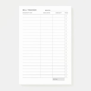 Expense Tracker  Post-it Notes