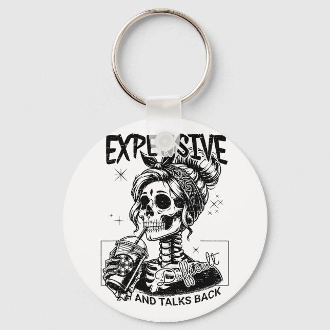Expensive Difficult And Talks Back Mothers Day  Keychain (Front)