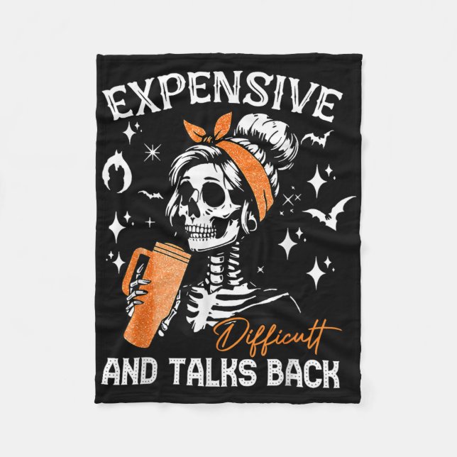 Expensive Difficult And Talks Byck Halloween Mama  Fleece Blanket (Front)