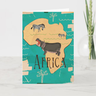 Experience Africa Vintage Travel Poster Holiday Card
