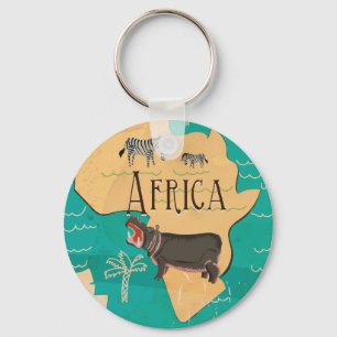 Experience Africa Vintage Travel Poster Keychain