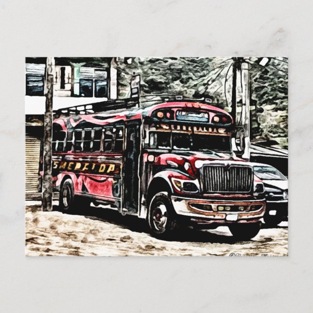 Experience Chicken Bus in Guatemala Postcard (Front)