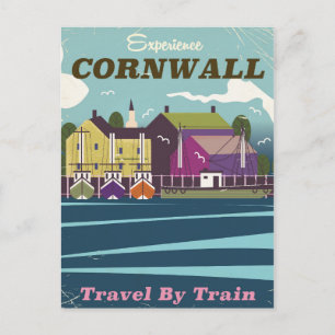 Experience Cornwall vintage travel poster Postcard