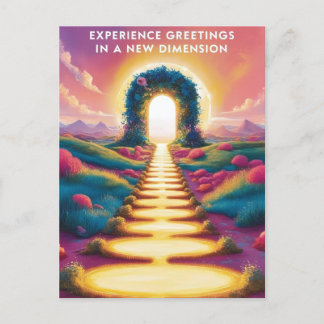 Experience Greetings in a New Dimension - Surreal Postcard