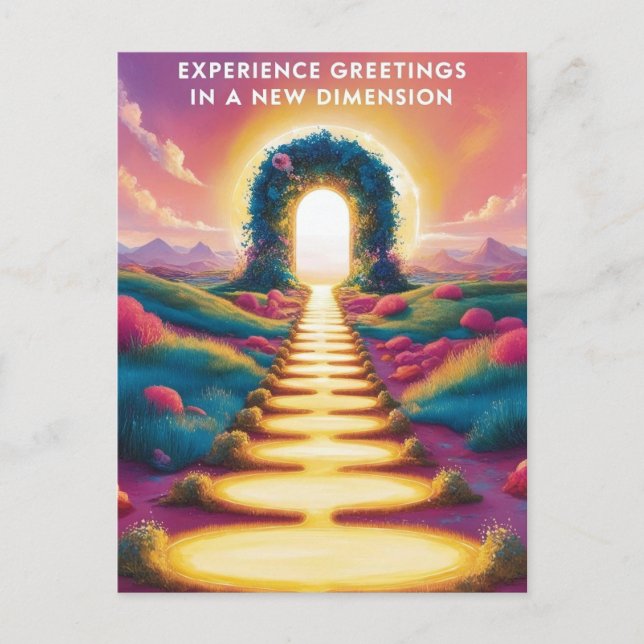 Experience Greetings in a New Dimension - Surreal  Postcard (Front)