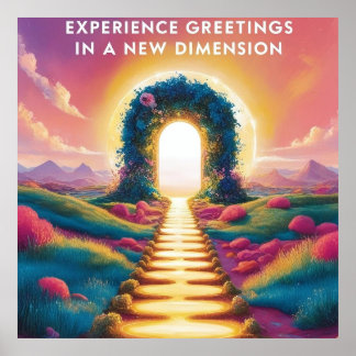 Experience Greetings in a New Dimension - Surreal Poster